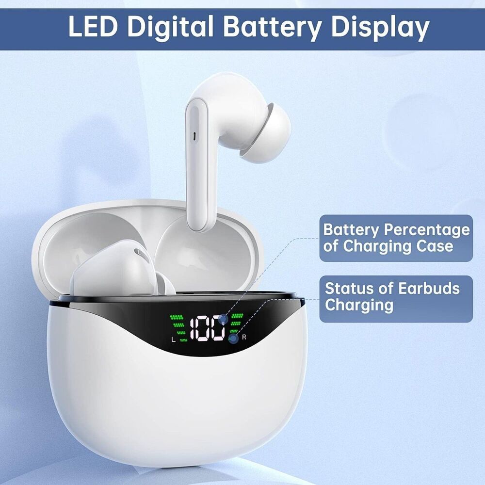 Wireless Bluetooth 5.3 Earbuds Noise Cancelling In Ear Earphones with Mic IPX7 - Picture 3 of 5